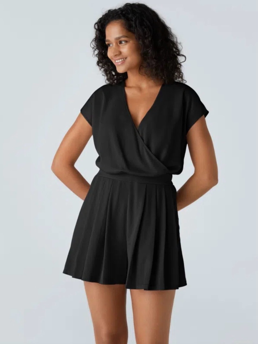 NWOT Halara Black Crossover Waffle Romper Sz- L Athleisure LoungewearJetsetter